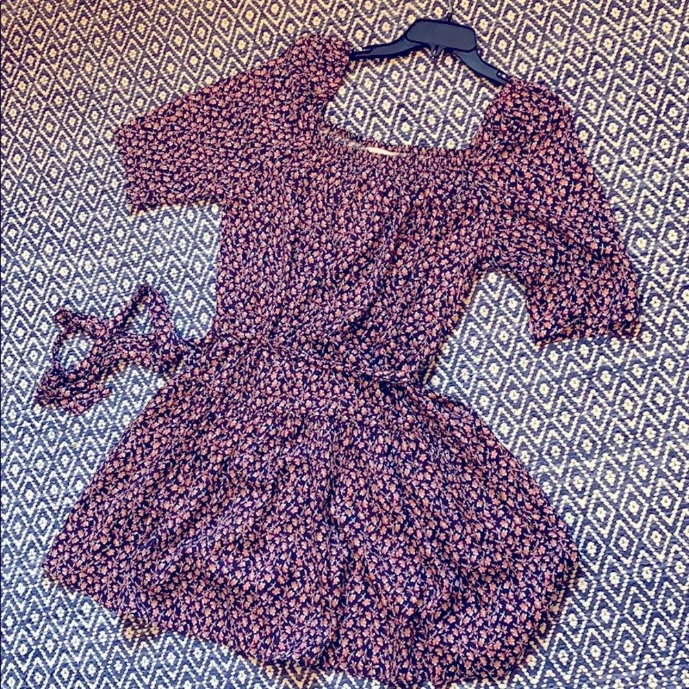 Rebecca Taylor puff sleeve floral dress size 14
